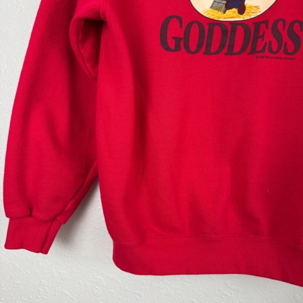 Vintage Lee Barn Goddess heavyweight red sweatshirt 90s M - Picture 3 of 10